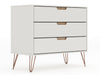 Manhattan Comfort Rockefeller Mid-Century Modern Dresser with 3-Drawers - Off White
