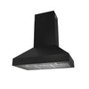 Thor Kitchen 36” Professional Wall Mount Pyramid Range Hood - Black - TRH36PB