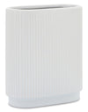 White 8\" Ceramic Ridged Vase