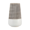 Ceramic 10\" Ridged Vase - Ivory