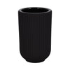 Ceramic 7\" Ridged Vase - Black