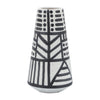Ceramic 8\" Eclectic Vase - Black and White