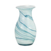 Glass 11\" Two-Tone Vase - Blue and White