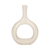 Ceramic 9\" Curved Open Cut-Out Vase - White