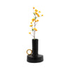 Metal 9\" Vase with Handle - Black and Gold