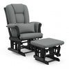 Storkcraft Tuscany Glider and Ottoman - Black/Gray