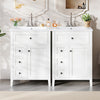 Aura 48 Inch Double Sink Vanity Combo with Drawers and Cabinet, White