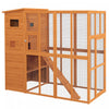 Pawhut Large Catio Outdoor Cat Enclosure Weatherproof Cat House With Cat Condo, Indoor Wooden Cat Cage Pet Kennel, 77\"l X 38\"w X 69\"h