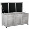 Outsunny 75 Gallon Wooden Storage Box Patio Deck Box Bench, Garden Backyard Outdoor Storage Container With Aerating Gap & Weather-fighting Finish, Gray