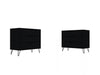 Rockefeller Mid-Century Modern 35\" Dresser in Black (3-Drawer) - Set of 2