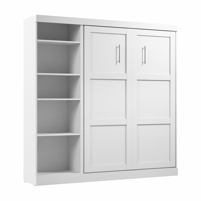 Bestar Pur Full Murphy Bed with Shelving Unit 84-Inch Wall Bed - White|Lit double escamotable mural Pur de Bestar de 84 po avec tablettes - blanc