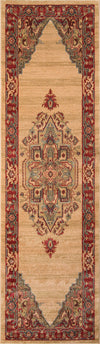 Lux Traditional 2'3\" x 7'6\" Runner Rug in Ivory Indoor Area Rug