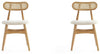 Manhattan Comfort Set of 2 Colbert Dining Chairs - Natural Cane & Oatmeal