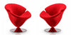 Tulip Modern Velvet Swivel Lounge Chair in Red - Set of 2