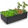 Costway 1 Pc Galvanized Raised Garden Bed Outdoor Planter Box Firewood Rack Log Holder