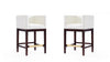 Kingsley Mid-Century Modern Wood Upholstered Counter Stool in Ivory - Set of 2
