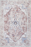 Aqua Rustic Washable Non-slip Low Pile Area Rug 8'x10'