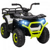 Qaba Kids Atv, 4 Wheeler, 12v Battery Powered Ride-On Electric Vehicle With 4 Spring Suspension Wheels, Storage Basket, Led Headlights, High & Low Speed, Music, For Boys & Girls, Green