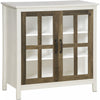 HOMCOM Kitchen Sideboard with Glass Doors Buffet Cabinet Accent Cabinet