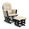 Storkcraft Hoop Glider and Ottoman - Black/Beige