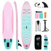 Goplus Large Inflatable Sup Board, Portable Paddle Board With 5d Rings Stand Up Paddle Board For Youth & Adult Light Pink