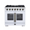 Forno Capriasca 36\" White Gas Range 5.36 cu.ft -FFSGS6460-36WHT