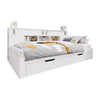 Liam Daybed with Storage Drawers and Built-in Shelves,Full Size,White