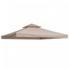 Outsunny 9.8' X 9.8' Square 2-tier Gazebo Canopy Replacement Top Cover Outdoor Garden Sun Shade, Beige
