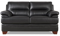 Hydeline Luxor Leather Loveseat - Black