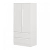 Acapella Wardrobe Armoire With Doors And Drawers - Pure White