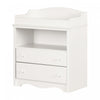 Angel Changing Table With Drawers And Open Storage - Pure White