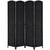 Homcom Double Hinged Woven Wicker Room Divider And Privacy Screens