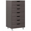 Vinsetto Mobile Filing Cabinet with Drawers File Cabinet with Wheels Grey