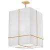 Dainolite Raquel 4 Light Incandescent Pendant Gold White Shade Lamp