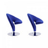 Curl Modern Wool Blend Swivel Lounge Chair in Blue - Set of 2