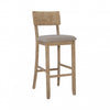 Jorissen Linen-Look Fabric Barstool - Grey