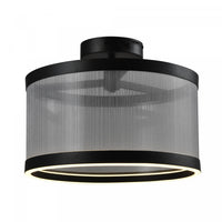 Cora Integrated Led Semi Flush Mount, Silver Lamp