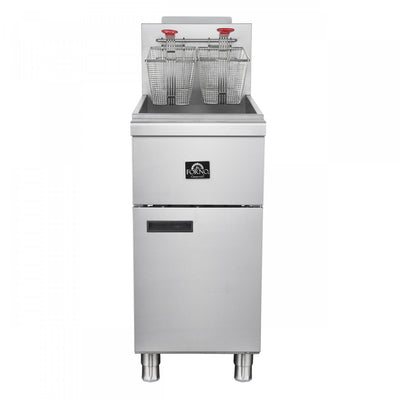 FORNO Commerciale Propane Gas Deep Fryer, 4 Burners 120,000 BTU, 50 lbs Oil Capacity - FCMGF0030 | Friteuse a gaz propane Commerciale, 4 bruleurs (120 000 BTU), capacite d'huile de 50 lb – FCMGF0030