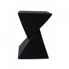 Zane 18\" MGO Geometric Twisted Accent Table, Unique Wood Grain Indoor Side Table, Black