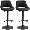 HOMCOM Bar Stools Set of 2 Swivel Adjustable Counter Height Barstools
