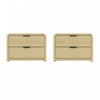 Grace Modern 28\" Nightstand in Natural Oak and Black (2-Drawer) - Set of 2