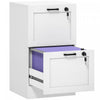 HOMCOM Office File Cabinet with 2 Drawers, Vertical Filing Cabinet, White