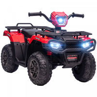 Aosom 12v Kids Atv Quad, 4 Wheeler Battery Powered Ride-On Electric Vehicle With Music Mp3, Headligh