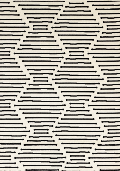 Forte Black White Stripes Area Rug - 5'3" x 7'5"|Carpette Forte noire et blanche à motif de rayures - 5 pi 3 po x 7 pi 5 po