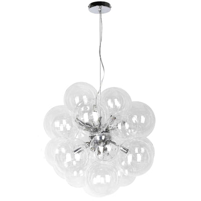 Dainolite Comet 6 Light Chandelier Polished Chrome Finish Clear Glass Lamp|Lustre Comet de Dainolite en verre transparent, avec fini chromé poli et 6 ampoules