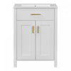 Olivia 24\" Space-saving Storage Bathroom Vanity Combo With Solid Wood Frame - White