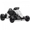 Qaba Electric Go Kart, 24V 9Ah Big Battery, Kids Drift Kart with Dual 150W Motors, Adjustable Seat & 11.2MPH High Speed, Slow Start, 5-Point Harness, for 6-12 Years, White