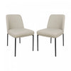 Loft Contemporary Vegan Leather Metal Side Chair in Stone Gray - Set of 2