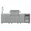 FORNO Bulnes Outdoor Kitchen 60,000 BTU Stainless Steel BBQ & White Countertops - FODKT2506WHT