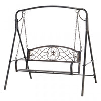 Outsunny 2 Seater Porch Swing Chair, Outdoor Swing Seat For Garden, Black